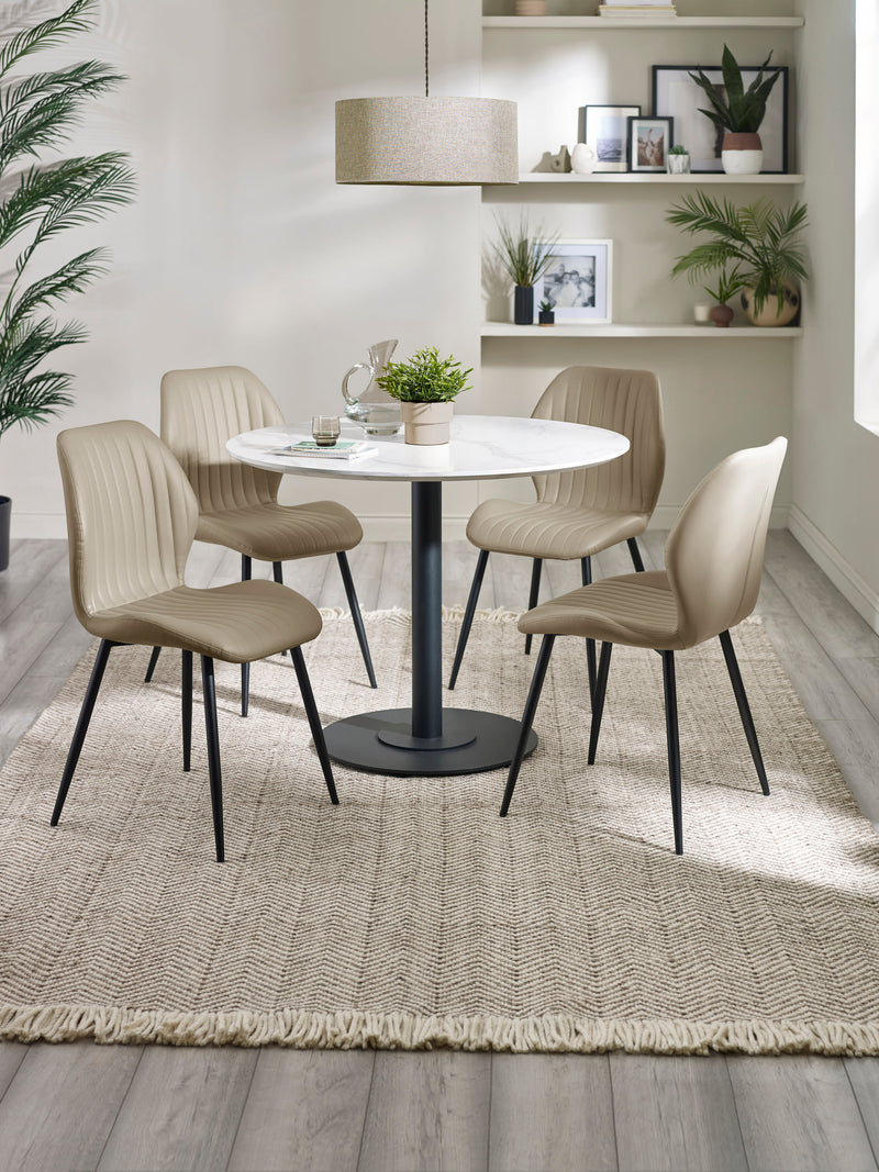 Morris Taupe Faux Leather Dining Chair (Set of 4) – alternate view