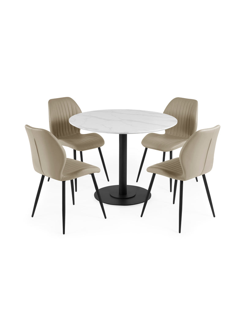 Morris Taupe Faux Leather Dining Chair (Set of 4) – alternate view