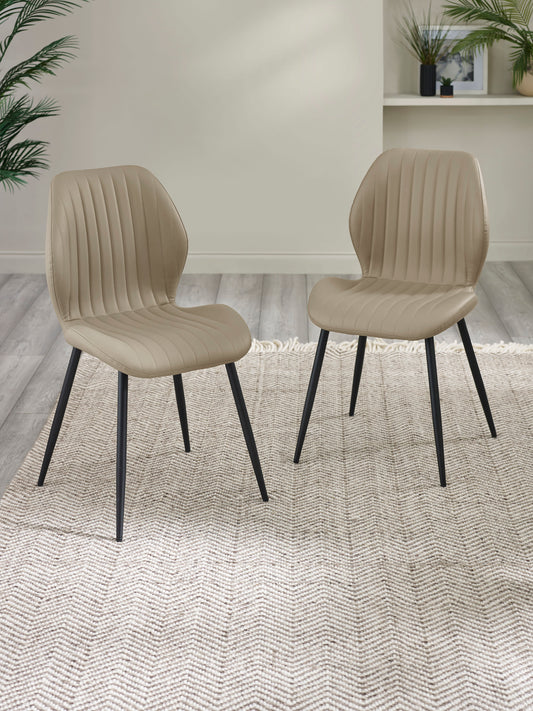 Morris Taupe Faux Leather Dining Chair (Set of 4) – alternate view