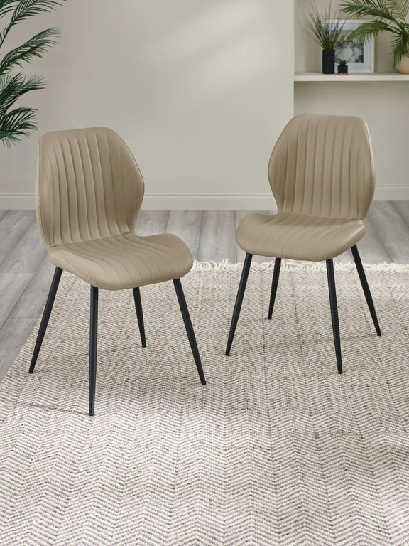 Morris Taupe Faux Leather Dining Chair (Set of 4) – alternate view