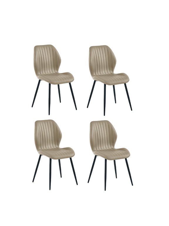 Morris Taupe Faux Leather Dining Chair (Set of 4) – alternate view