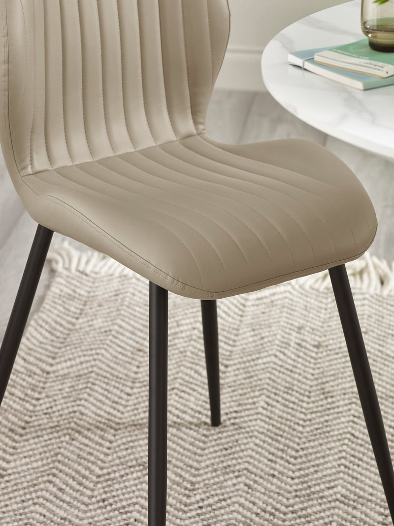 Morris Taupe Faux Leather Dining Chair (Set of 4) – alternate view