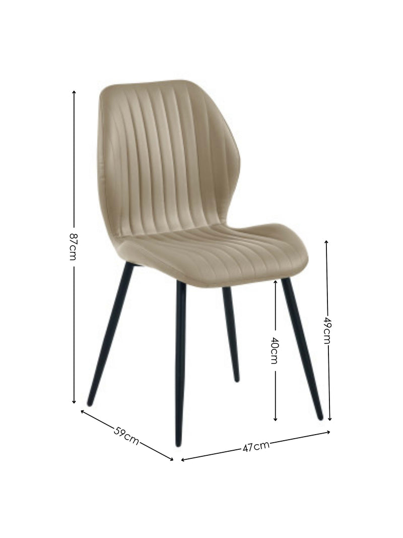 Morris Taupe Faux Leather Dining Chair (Set of 4) – alternate view