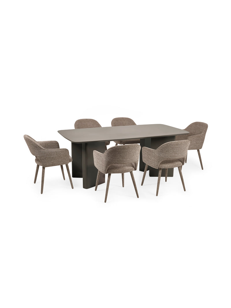 Moro 200cm Chocolate Brown Dining Table – 4–6 Seater – alternate view