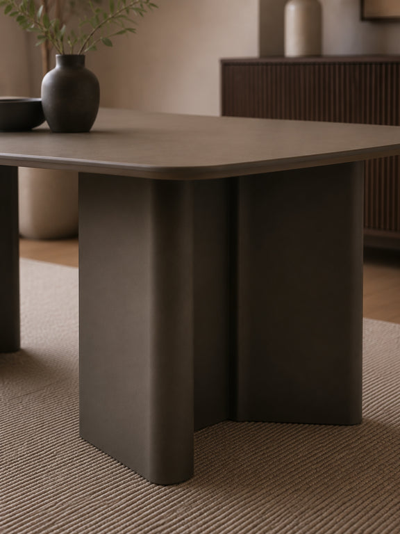 Moro 200cm Chocolate Brown Dining Table – 4–6 Seater – detail view