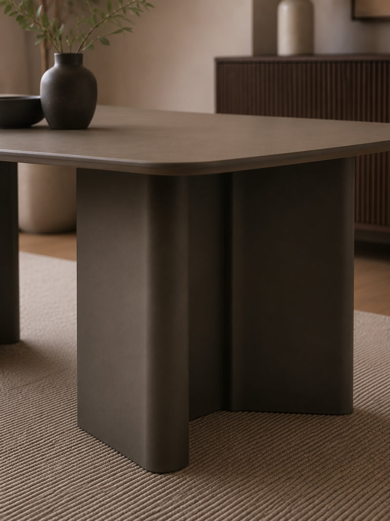 Moro 200cm Chocolate Brown Dining Table – 4–6 Seater – detail view