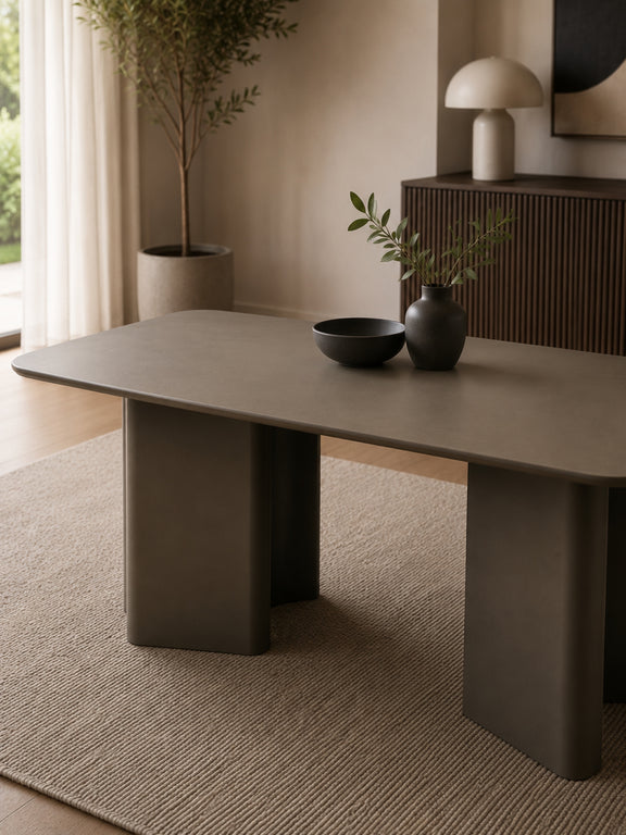 Moro 200cm Chocolate Brown Dining Table – 4–6 Seater – detail view