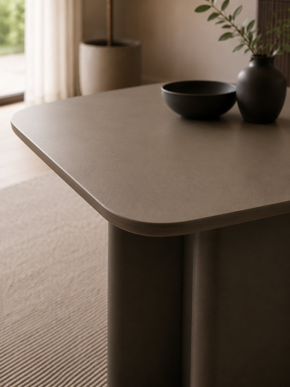 Moro 200cm Chocolate Brown Dining Table – 4–6 Seater – detail view