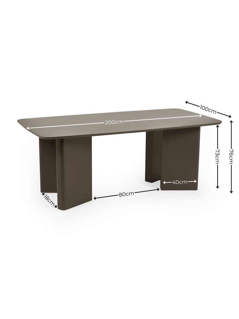 Moro 200cm Chocolate Brown Dining Table – 4–6 Seater – dimensions diagram