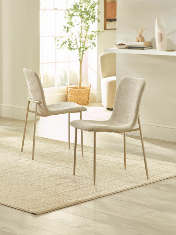 Nora Upholstered Dining Chair (Set of 4) – Cream Chenille – alternate view