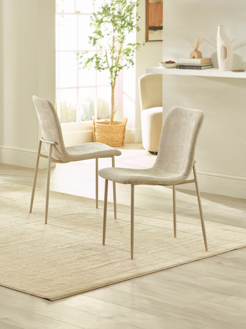 Nora Upholstered Dining Chair (Set of 4) – Cream Chenille – alternate view