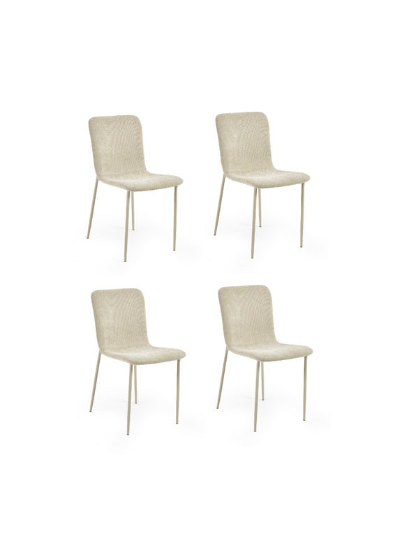 Nora Upholstered Dining Chair (Set of 4) – Cream Chenille – alternate view