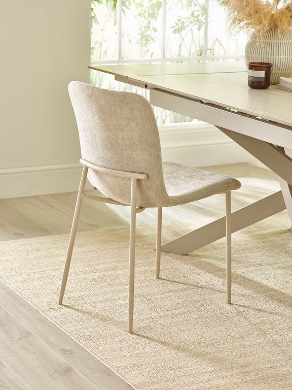 Nora Upholstered Dining Chair (Set of 4) – Cream Chenille – alternate view