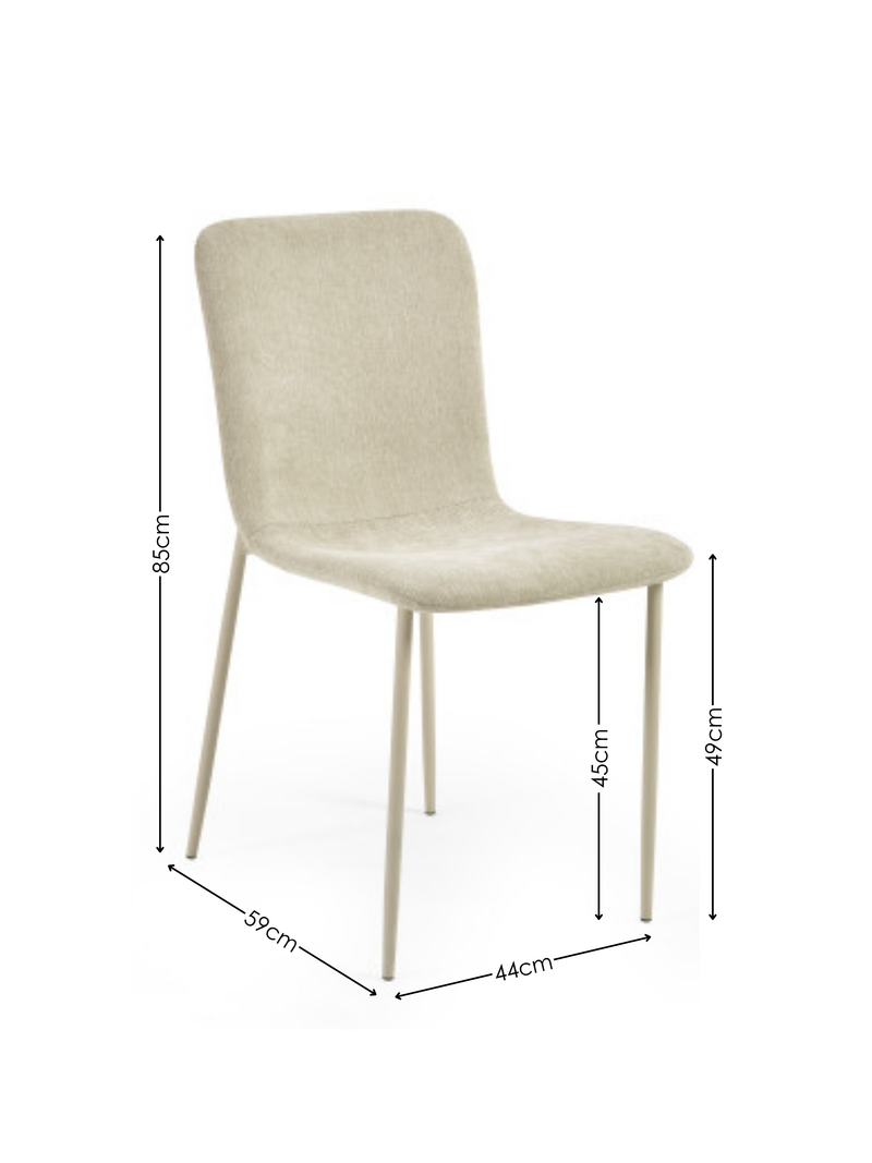 Nora Upholstered Dining Chair (Set of 4) – Cream Chenille – alternate view