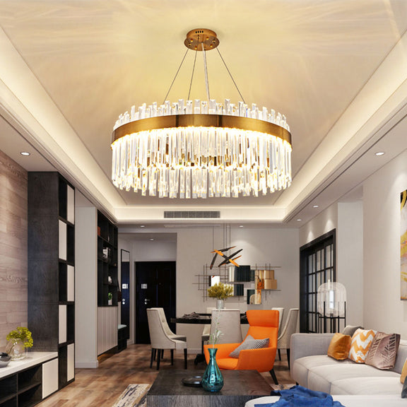 K9 crystal ring pendant light dining room