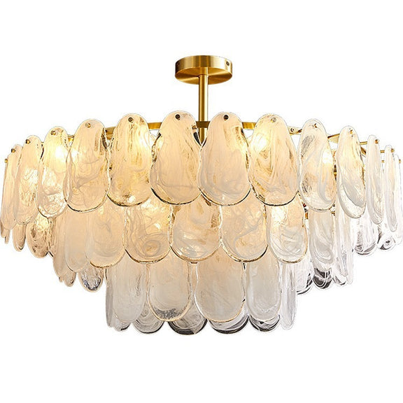 Nordic post-modern ceiling light with layered glass petals