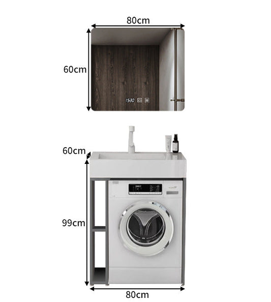Floor-standing washing machine compatible vanity unit