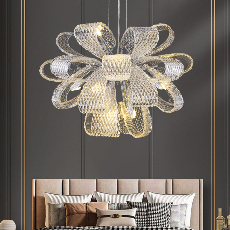 Decorative glass loop chandelier for luxury interiors