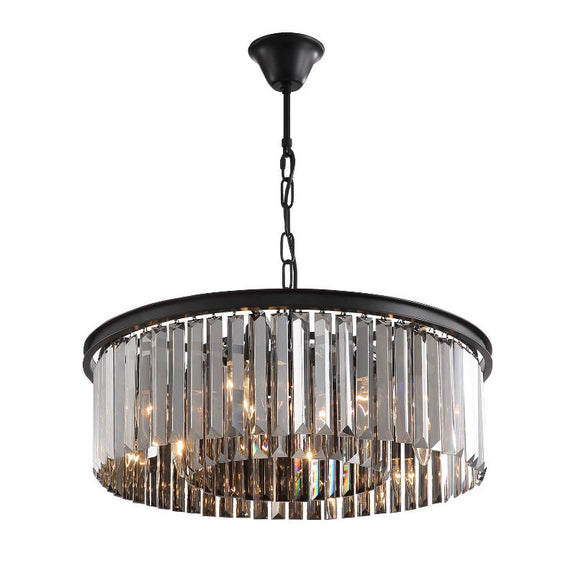 Rectangular crystal chandelier close-up crystal rods