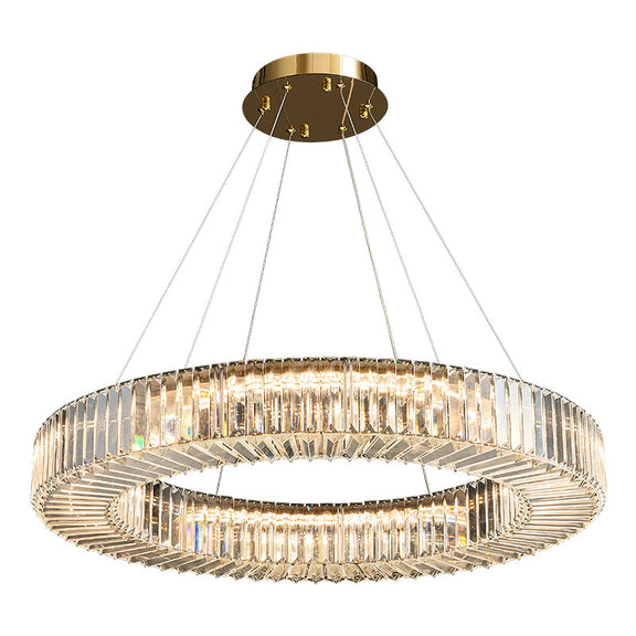 Hanging round crystal chandelier for dining