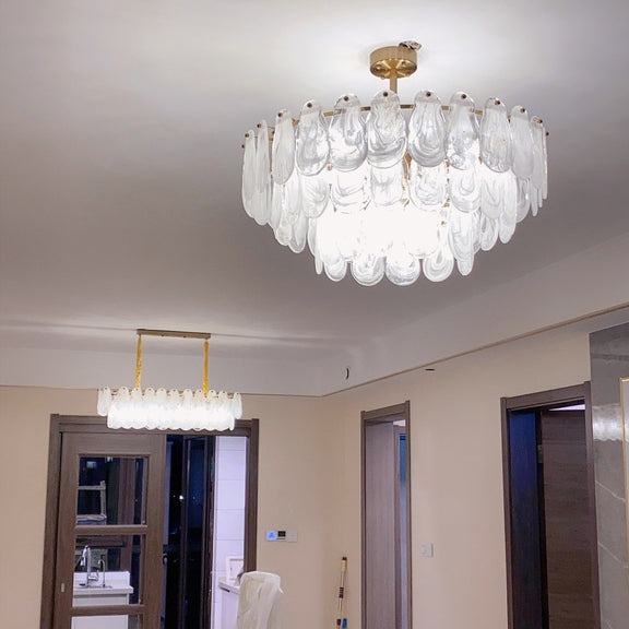 Luxury mist glass chandelier for living room lighting