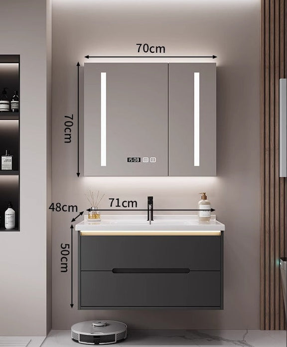 Intelligent mirror bathroom storage cabinet with lighting