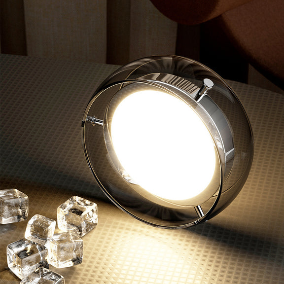 Modern circular LED pendant light in chrome finish