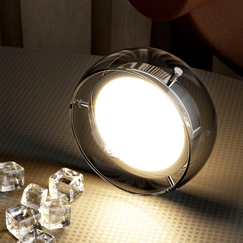 Modern circular LED pendant light in chrome finish