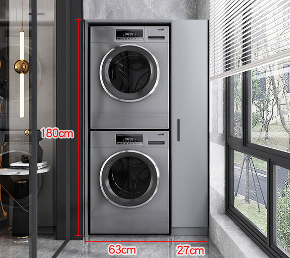 vertical laundry storage unit balcony design