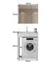 white laundry vanity with mirror cabinet and side storage