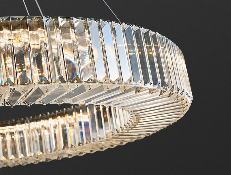 LED crystal ring ceiling light fixture
