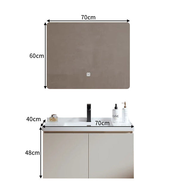Minimalist ceramic countertop sink close-up