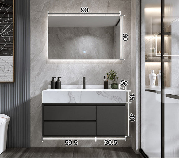 Smart mirror cabinet with lighting black design