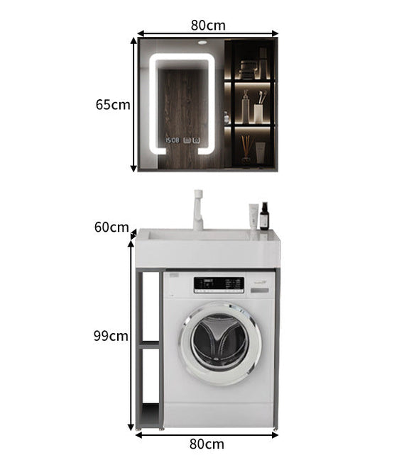 Rock slab countertop laundry sink design