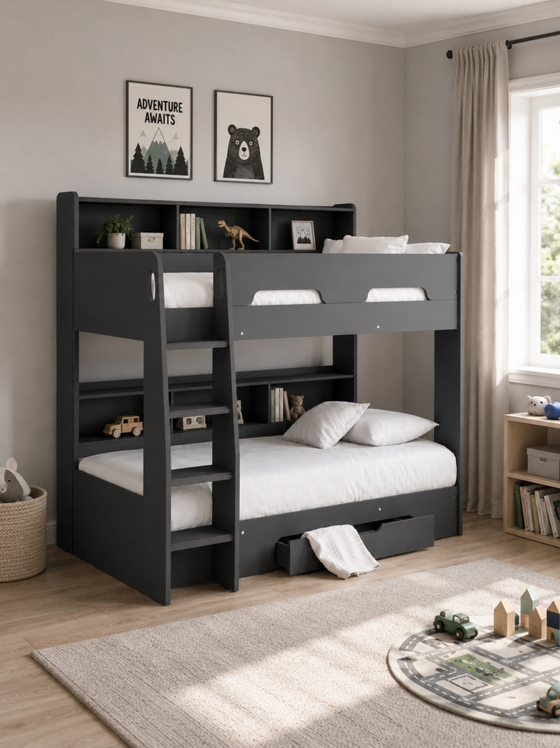 Orion Anthracite Bunk Bed with Storage – detail view