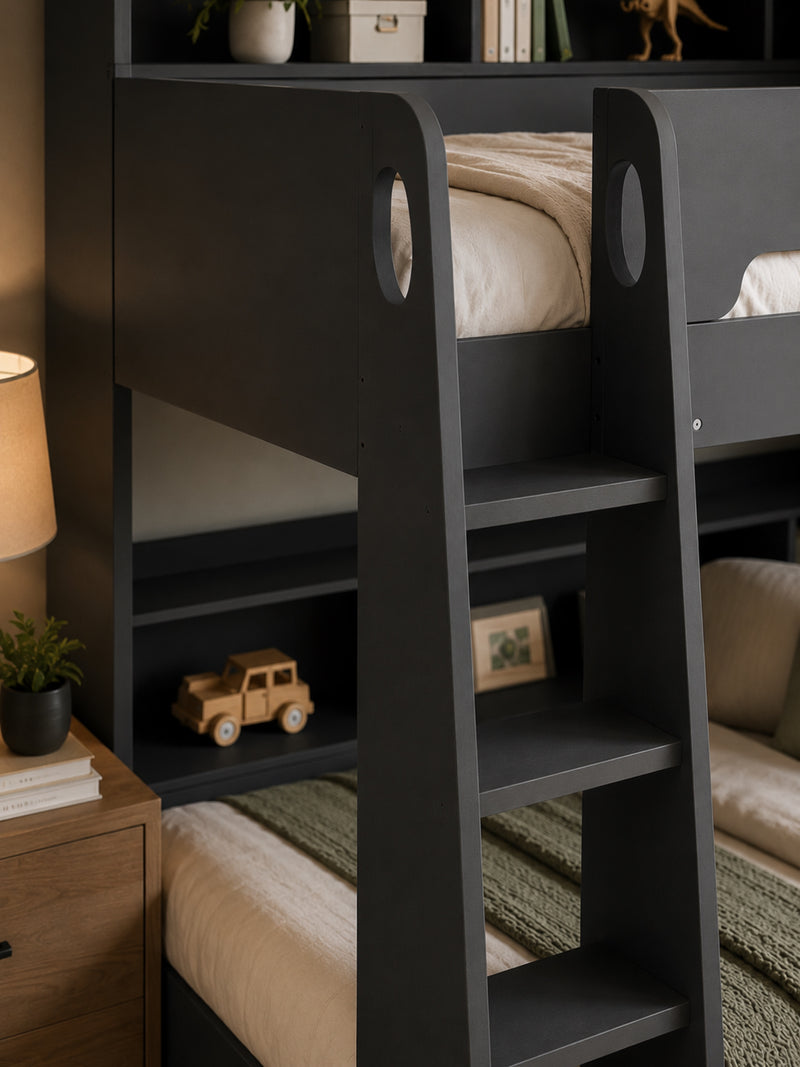 Orion Anthracite Bunk Bed with Storage – detail view