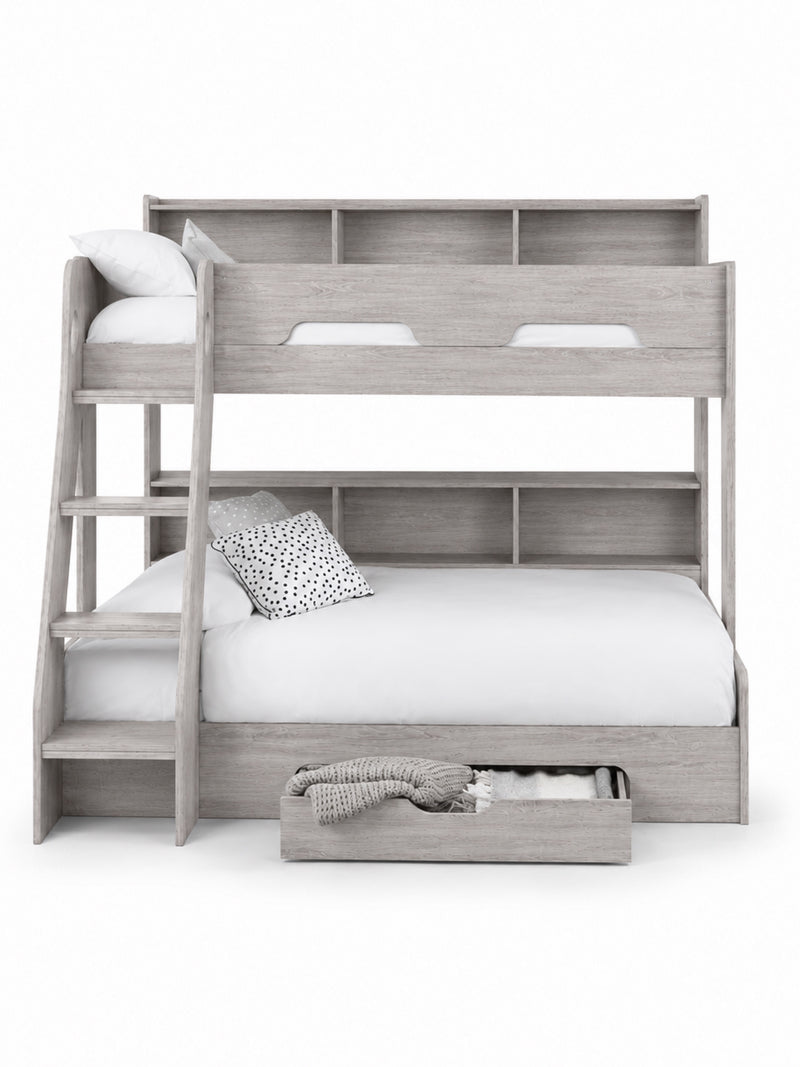Orion Grey Oak Triple Sleeper Bunk Bed – cut-out view