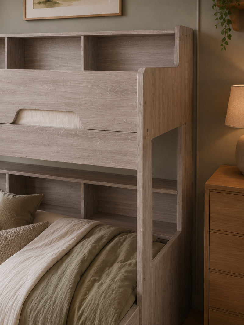 Orion Grey Oak Triple Sleeper Bunk Bed – detail view