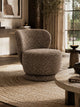 Orla Hazelnut Chenille Swivel Accent Chair – front view
