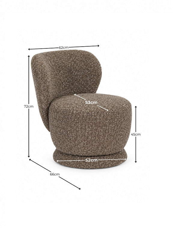 Orla Hazelnut Chenille Swivel Accent Chair – alternate view