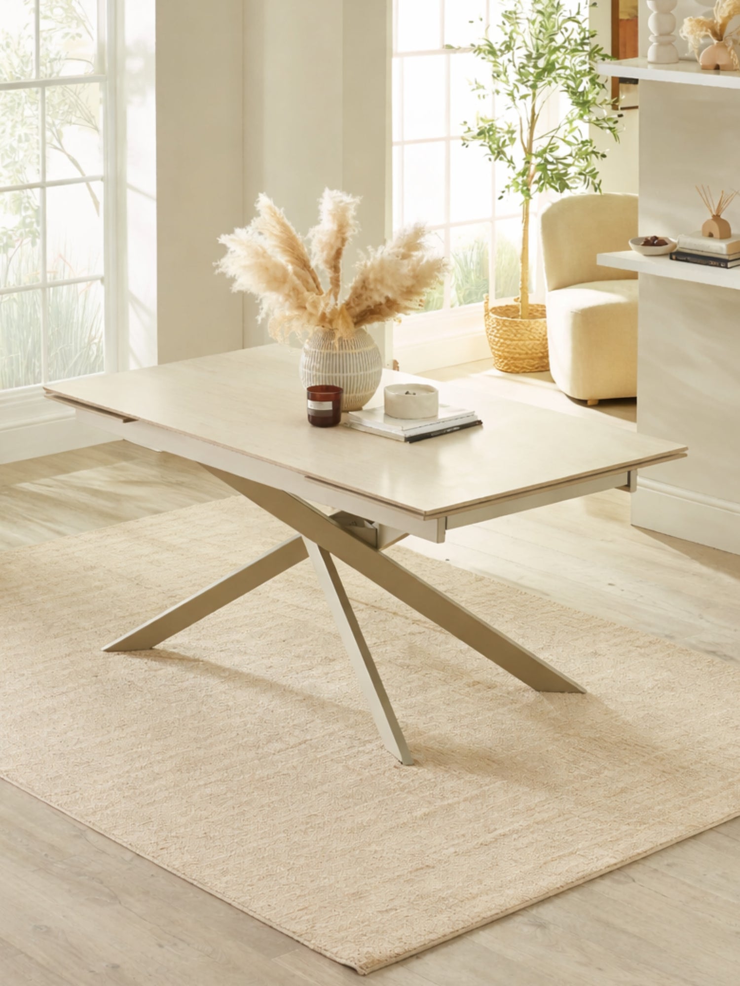 Osaka Stone Effect 160–200cm Rectangular Extending 6–8 Seater Dining Table – main view