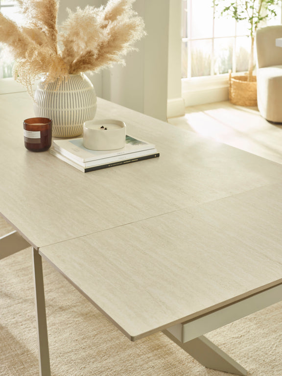 Osaka Stone Effect 160–200cm Rectangular Extending 6–8 Seater Dining Table – alternate view