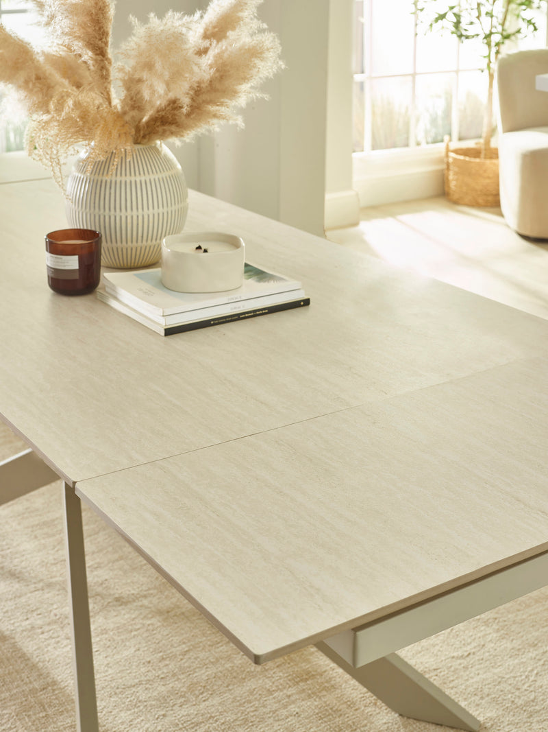 Osaka Stone Effect 160–200cm Rectangular Extending 6–8 Seater Dining Table – alternate view