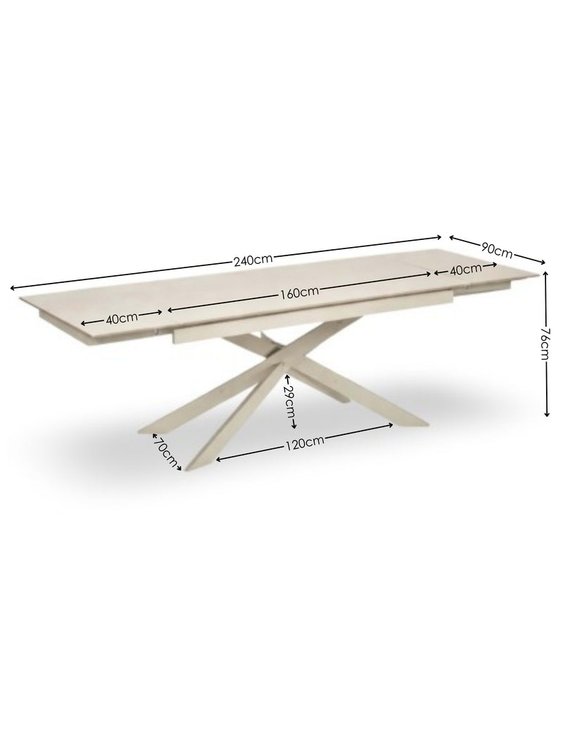 Osaka Stone Effect 160–200cm Rectangular Extending 6–8 Seater Dining Table – alternate view
