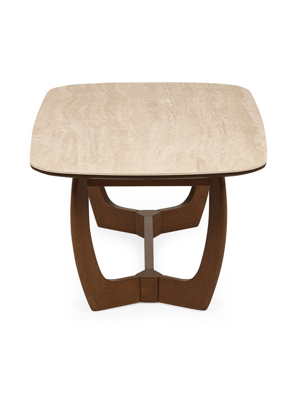 Portland 120cm Walnut & Natural Stone Coffee Table – alternate view