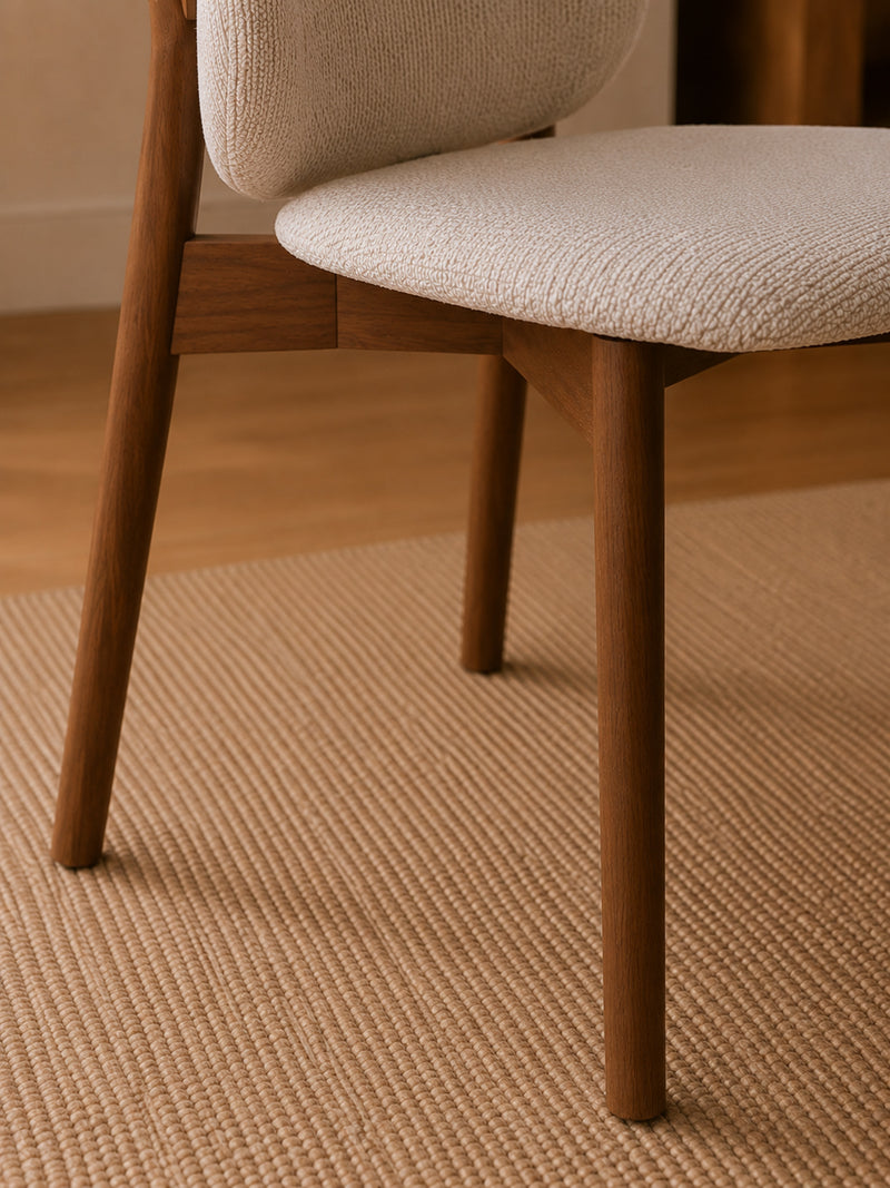 Portland Cream Chenille Dining Chairs – Set of 2 – detail view
