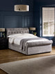 Ravello Grey Chenille Upholstered Bed with 2 Drawers – Double/King – King – main view