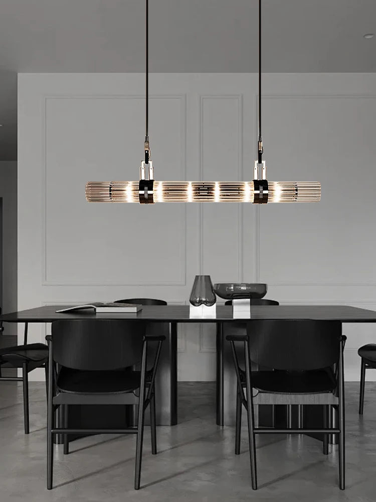 Postmodern stainless steel glass bar LED pendant light