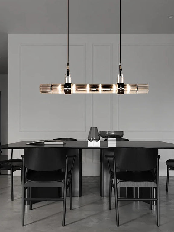 Postmodern stainless steel glass bar LED pendant light