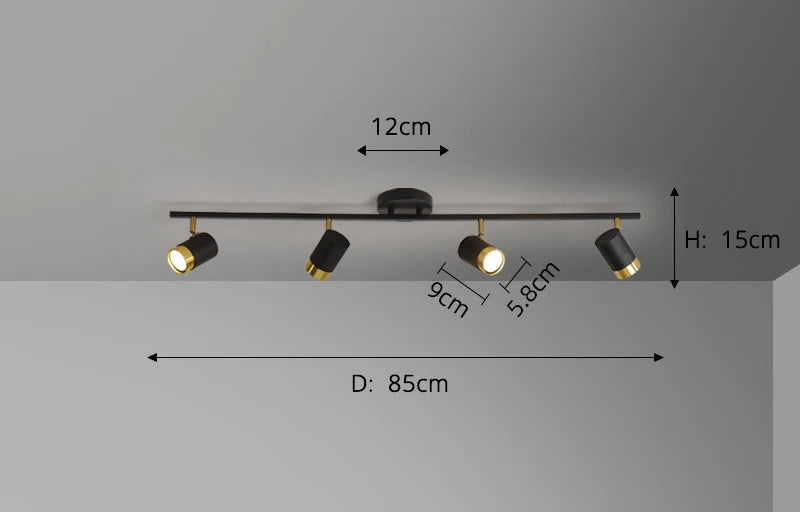 Minimalist LED strip spotlight light for living room